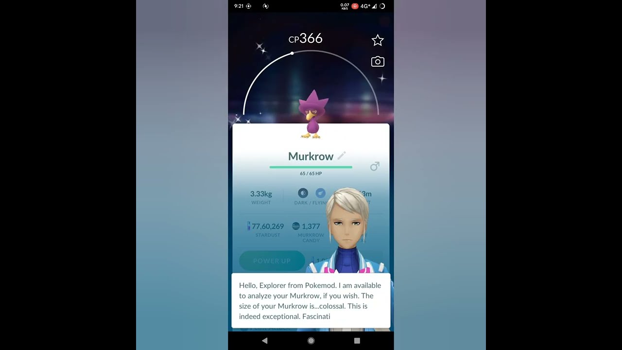 Catching a Shiny Murkrow in Pokémon go 