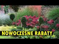 Nowoczesny ogrd i nowoczesne rabaty ponadto mnstwo ciekawej ogrodowej architektury