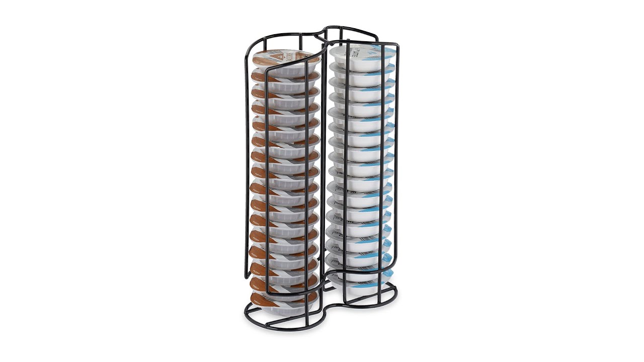 Cassettiera Home Equipement 50927 In Acciaio Inox Per 32 Capsule Tassimo, 2 Colonne Rotanti