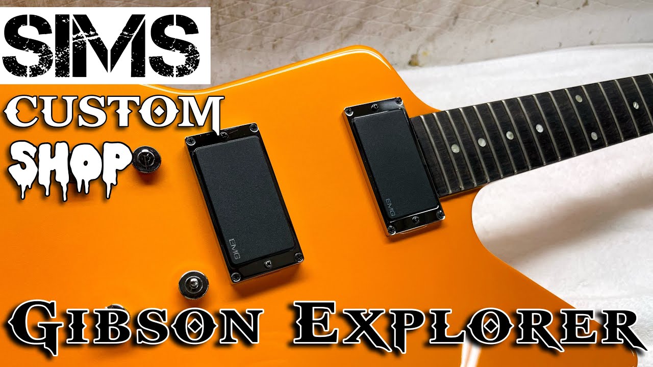 Gibson Explorer guitar - Lamborghini Pearl Orange paint by Sims Custom Shop