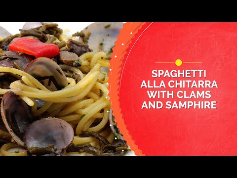 Spaghetti alla chitarra with clams and samphire