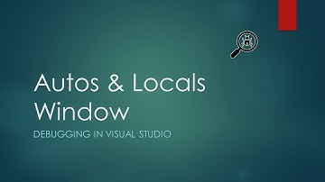 8 - Autos And Locals Window | Basic Visual Studio Debugging
