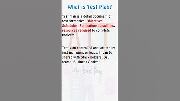 What is Test Plan? #shorts #education #testing #shotclip #interview