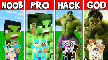 Minecraft: HULK in Minecraft Animation - NOOB vs PRO vs HACKER vs GOD in Minecraft
