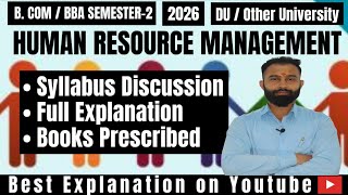 Human Resource Management | Syllabus Discussion | Unit Wise | Books Prescribed | B.Com / BBA | DU