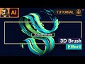 3D Brush Stock Effect in Adobe Illustrator | Tutorial