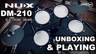 NUX DM-210 affordable beginner electronic drums unboxing & playing by drum-tec