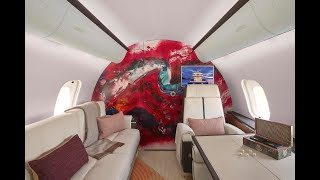 Bespoke Abstract Art - Paresh Nrshinga Frsa - On The Interior Of Private Jet Bombardier 500