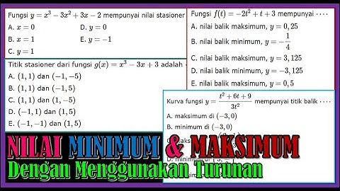 Nilai Minimum & Maksimum dengan Menggunakan Turunan II Seri Pembelajaran Daring