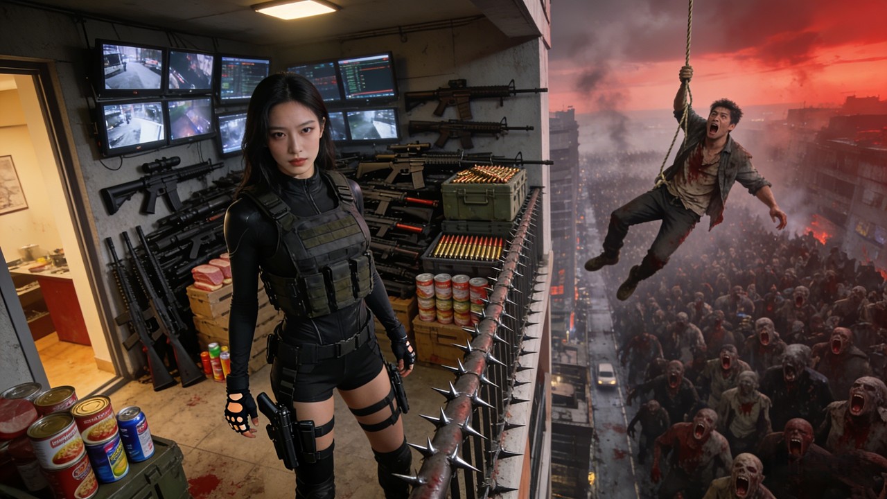 喪尸末世：墜樓前最後一眼，竟是未婚夫抱著校花在激吻！ 🤬 28樓扔下餵屍群，只為省一口吃的？落地前一刻系統覺醒：這一次，我要把你們剁碎了餵喪屍！