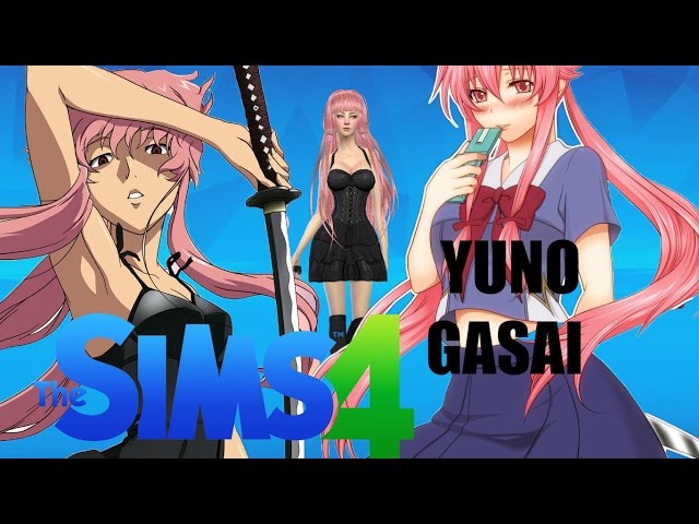 Recreating Yuno Gasai (Mirai Nikki), The Sims 4 CAS