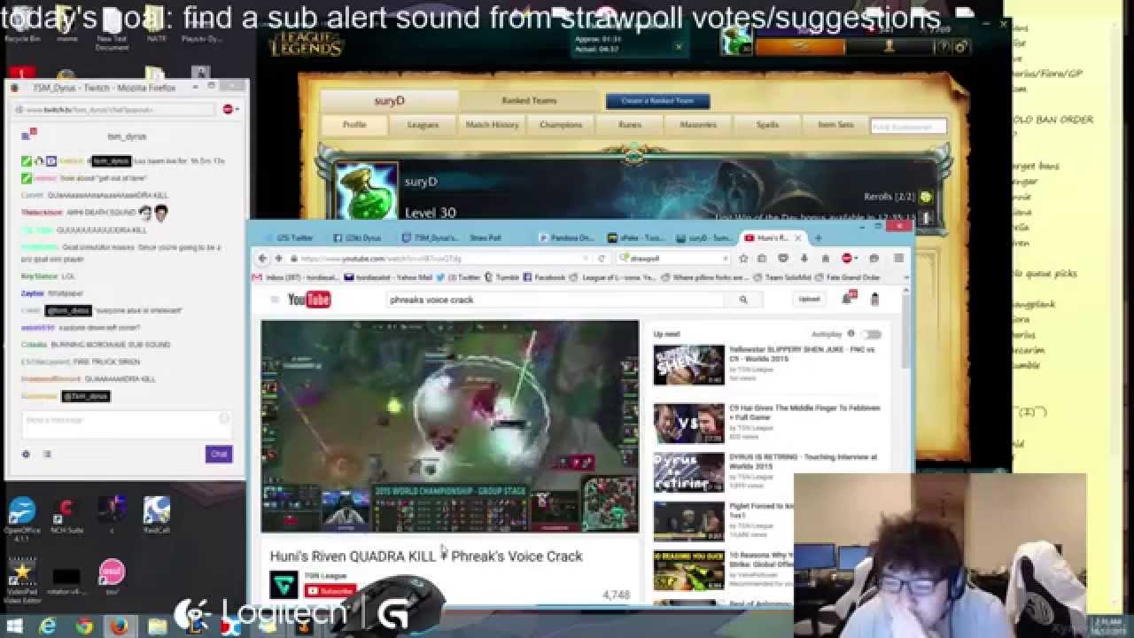 Dyrus Reacts to Huni's Riven Quadra Kill & Phreak's Voice Crack! (Funny)