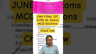 CMA FINAL IDT | JUNE 2026 | MCQ ANSWERS | CA NIKUNJ GOENKA