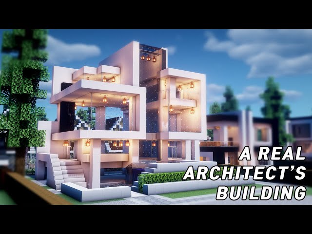 A real architect's building houses in Minecraft tutorial / Modern Concrete  House #149 