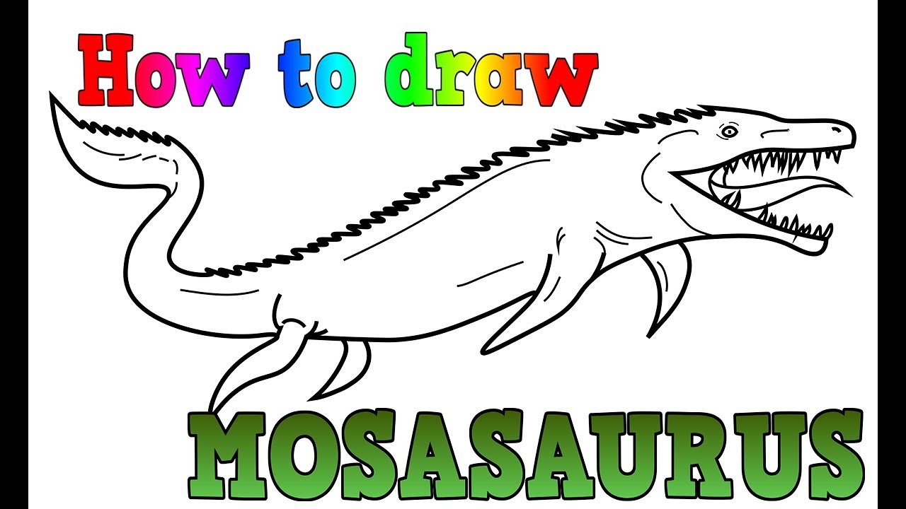 Mosasaurus Drawing For Kids