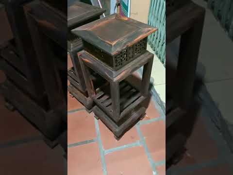 Video Đôn đèn gỗ trắc hàng liền khối k chấp gépMộng đầy... - youtube