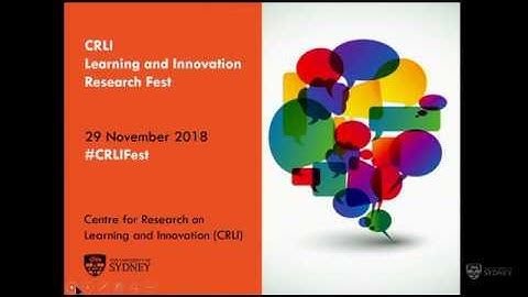 CRLI ResearchFest 18 - Opening Plenary "Research at the CRLI Advanced Learning Technologies SIG"