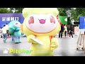 The Hangzhou Asian Games mascots joined residents by the Beijing-Hangzhou Canal