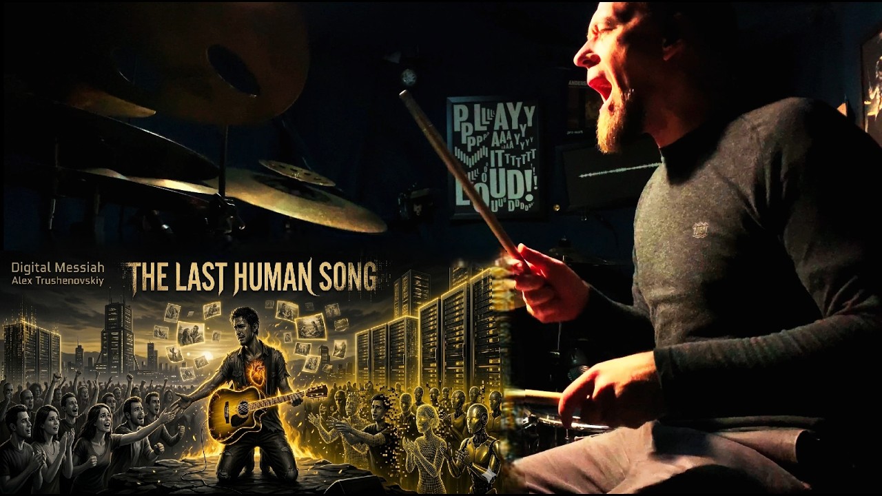 THE LAST HUMAN SONG  — Digital Messiah (album) | AI Music + Live Drums by Alex Trushenovskiy