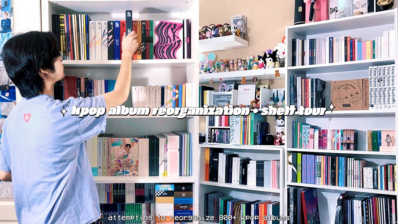 my kpop album shelves + shelf tour 800+ albums ! YouTube