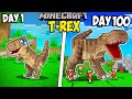 I Survived 100 Days as a T-REX in MINECRAFT