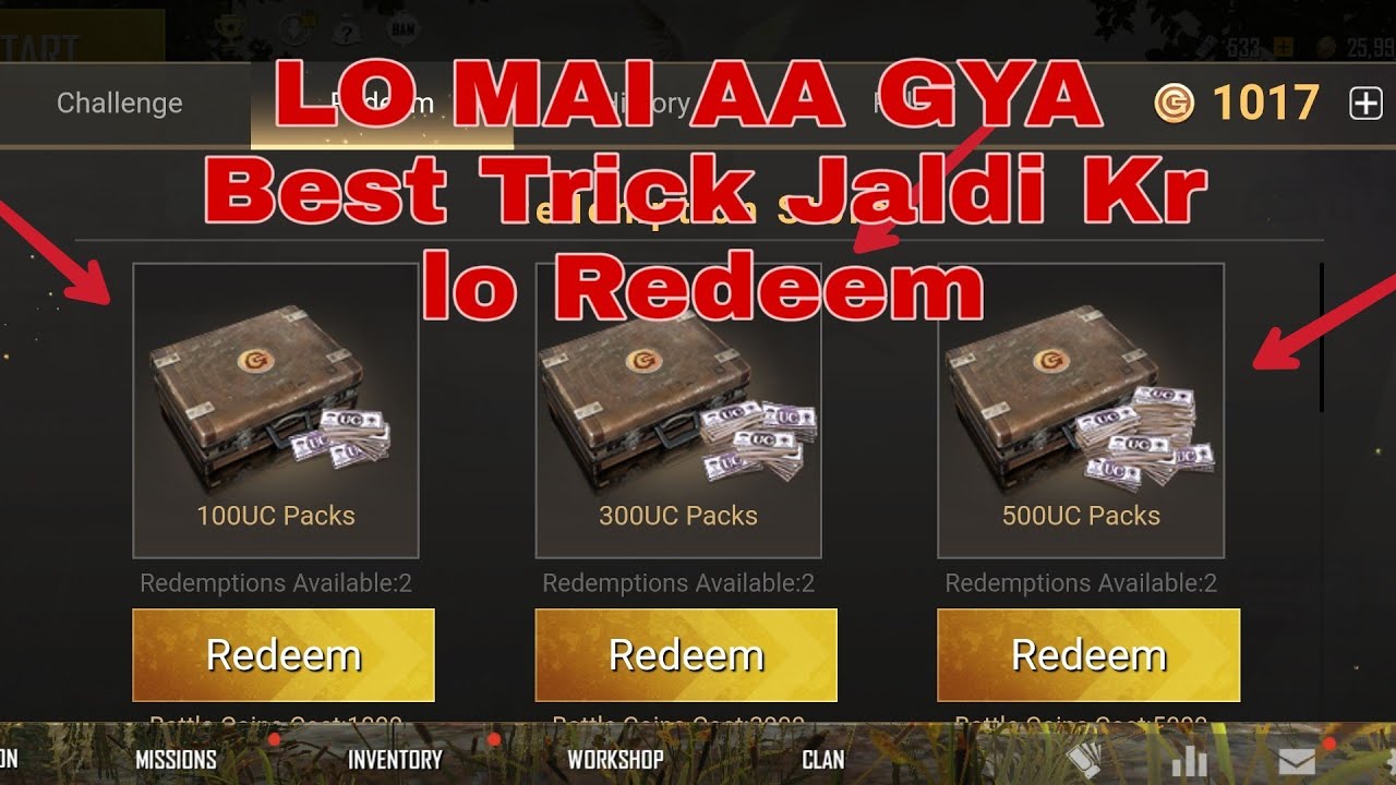 Pubg Battle Coin Redeem Now |Redeem Uc Trick | 