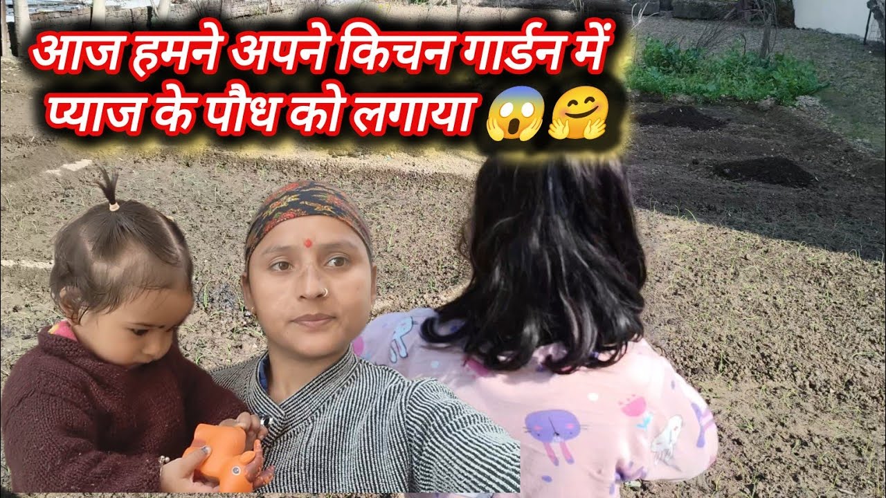 आज किचन गार्डन में हमने लगाया प्याज और बच्चों के साथ की खूब सारी मस्ती ♥️😘 # डेली_ब्लॉक 