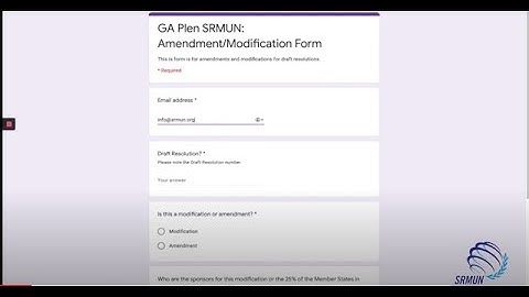 Virtual SRMUN: Amendments and Modifications Tutorial