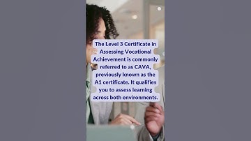Level 3 Certificate in Assessing Vocational Achievement (CAVA)