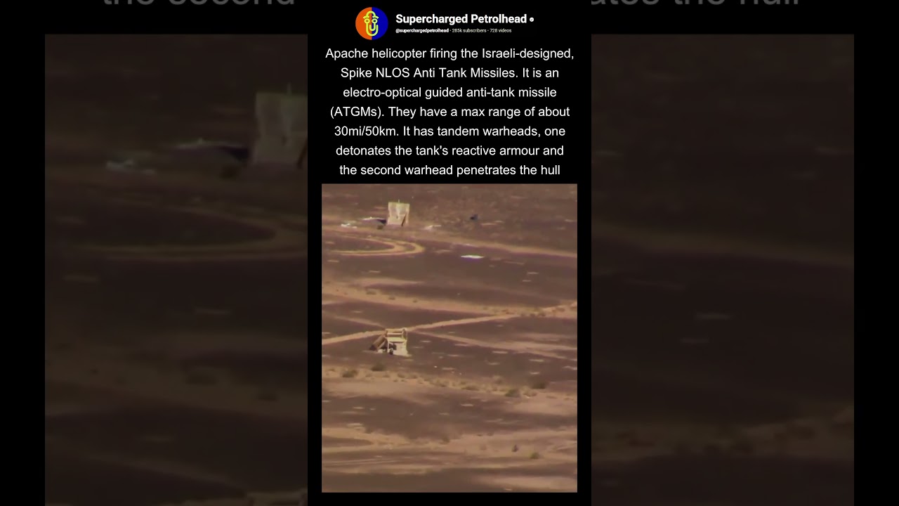 Apache helicopter firing the Spike Anti tank missile