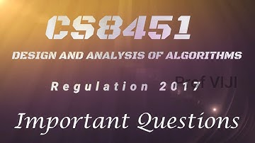 Important Questions for Data Analysis and Design | CS 8451 | Regulation 2017 | June 2022