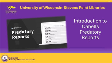 Cabells Predatory Reports Tutorial