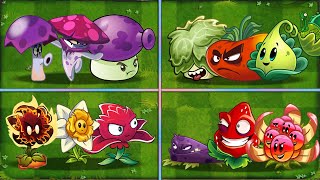 Random 4 Team Vegetable x Flower x Mushroom x Fruit - Who Will Win - PvZ 2 Team Plants Battlez