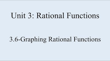 3.6-Graphing Rational Functions