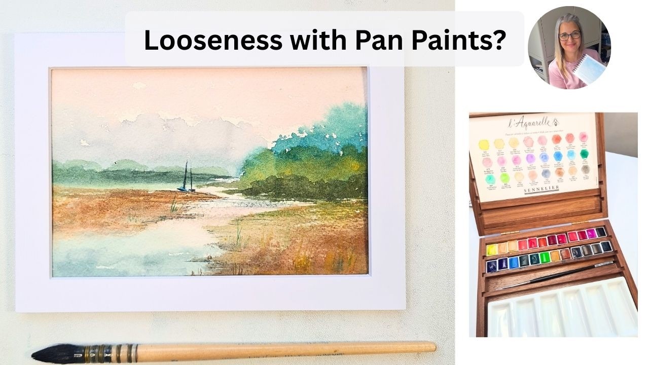 Красивый пейзаж на берегу реки, выполненный акварелью | Могут ли краски в кюветах быть более своб...