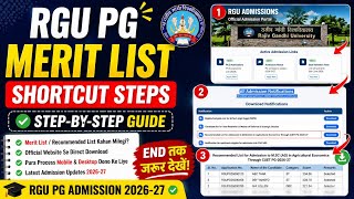 📢 RGU PG Merit List search🔎Shortcut Steps! 🎓Agar aap bhi RGU PG Merit List dhoondh rahe end tak dekh