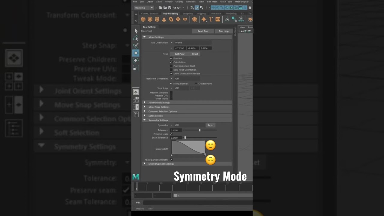 🙂Symmetry mode [Autodesk Maya]🙃