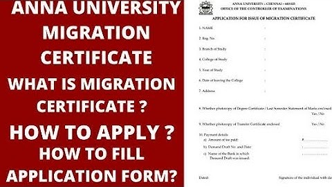 Anna university migration certificate |How to Apply |Application form |A to Z procedure