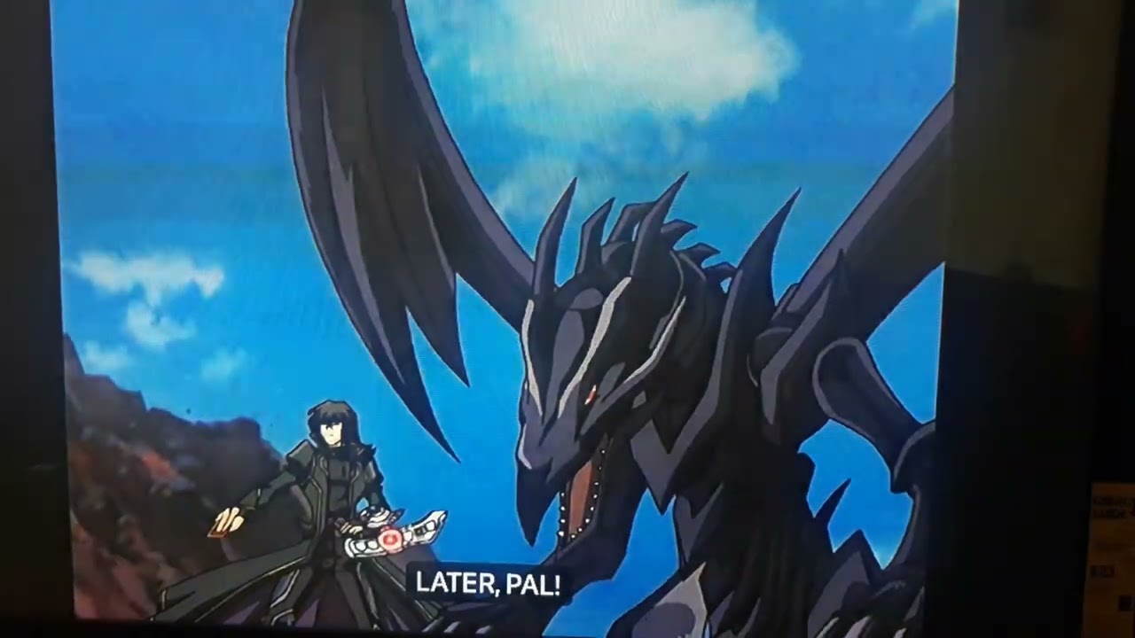 Atticus summons Red Eyes Darkness Dragon against Zane.