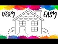 Easy House Drawing for Kids 🏠 | Step by Step Simple House Drawing Tutorial
