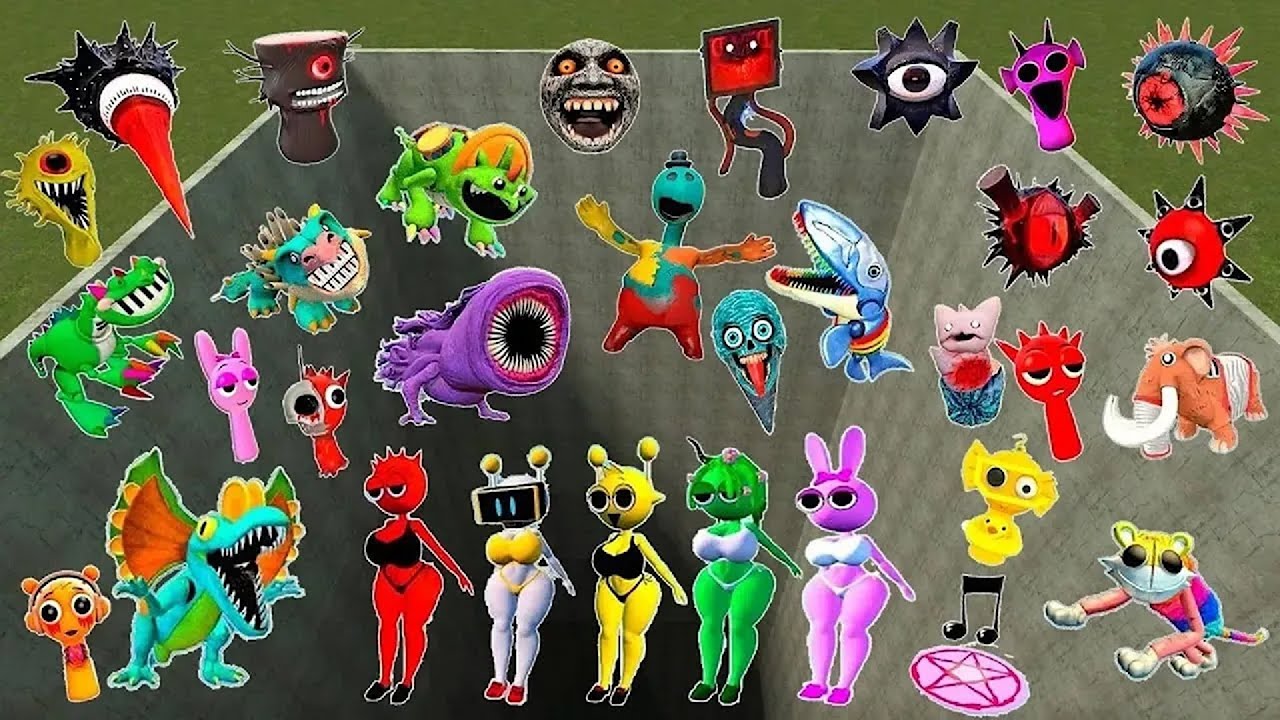 💥 BIG HOLE NEW POPPY PLAYTIME 4 / MISS SPRUNKI FAMILY MR SUN TREE COMPUTER SPARTAN KICKING in Gmod !