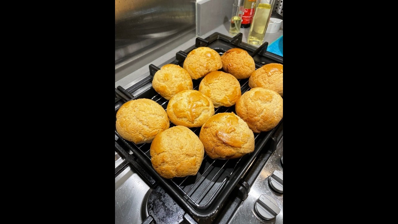 外サク中ふわ！香港式パイナップルパン（菠蘿包）🍍🥐 おうちベーカリー #簡単 #香港スイーツ #パイナップルパン #菠蘿包 #パン作り #おうちベーカリー