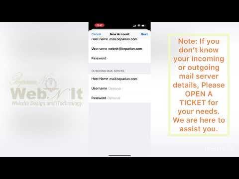 How to setup IMAP SSTP SSL POP WEBMAIL email Account on iPhone 13, iPad pro, iOS