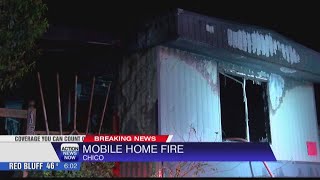 Family escapes early morning mobile home fire in Chico