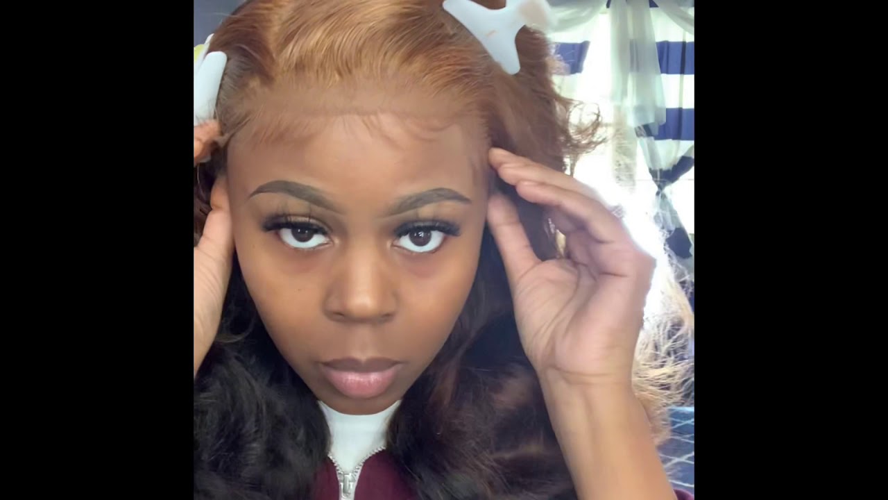 How to install a glueless frontal wig - YouTube