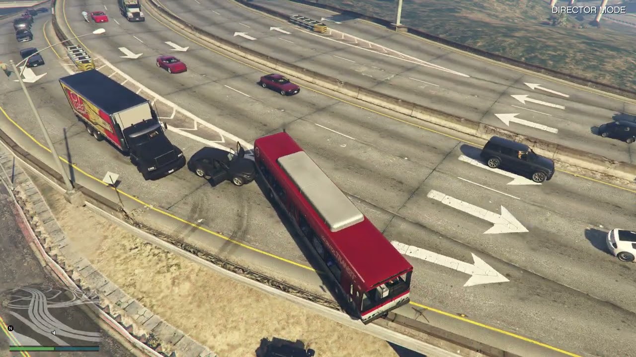 24 Minutes Of GTA 5 NPCs Driving Off An Overpass