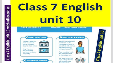 Class 7 English Unit 10 with all EXERCISE//Grade 7 unit 10 with solution