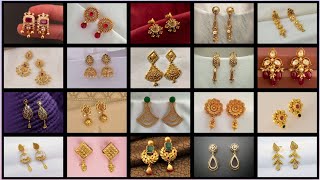 "Gold Glomour:Trendy Small Gold Earrings collections"#smallgoldearringdesign #dailyweargoldearrings