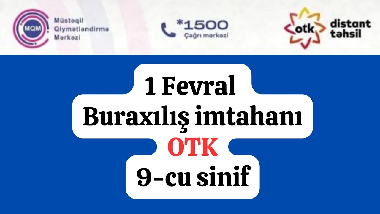 1 fevral - IX sinif - OTK imtahanı CAVABLAR - Vahid Vahidli 