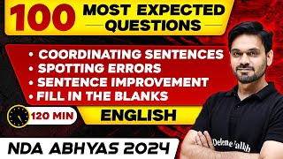 NDA English | Spotting Errors, Sentence Improvement and Fill in the Blanks | NDA Abhyas 2024